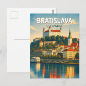 Bratislava Slowakei Illustration Reise Kunst Retro Postkarte (Vorne/Hinten)