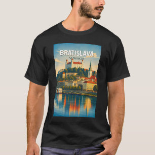 Bratislava Slowakei Illustration Reise Kunst Retro T-Shirt