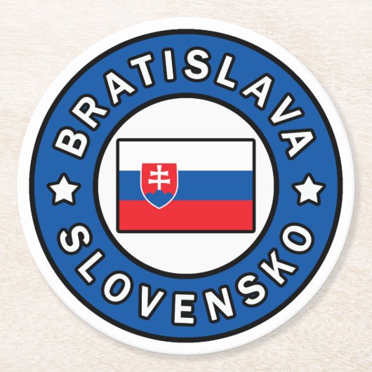 Bratislava Slowakei Runder Pappuntersetzer (Vorderseite)