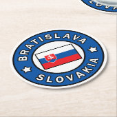 Bratislava Slowakei Runder Pappuntersetzer (Angewinkelt)
