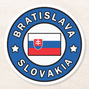 Bratislava Slowakei Runder Pappuntersetzer