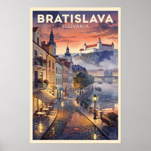 Bratislava Slowakei Vintage Reise Poster
