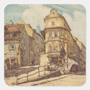 Bratislava von Richard Lux Jahrhundert Farbige Rad Quadratischer Aufkleber