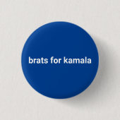 Bratsche für Kamala lustig, einfach, modern, weiß Button (Vorderseite)