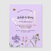 Bratschmetterling Wildblumen Rosa Luxus Magneteinladung (Vorderseite)