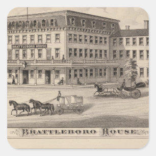 Brattleboro House Quadratischer Aufkleber