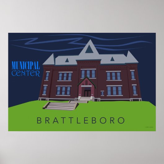 Brattleboro Municipal Centre | Retro Travel Poster (Vorne)