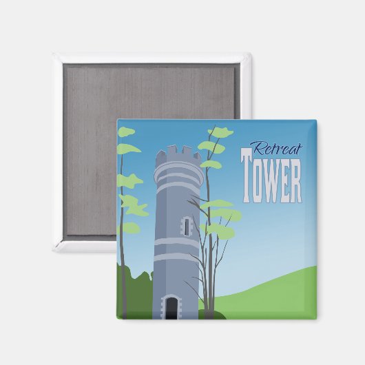 Brattleboro Retreat Tower Magnet (Vorderseite/Rückseite)