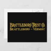 Brattleboro Trust Co., 1918 Logo Postcard Postkarte (Vorne/Hinten)