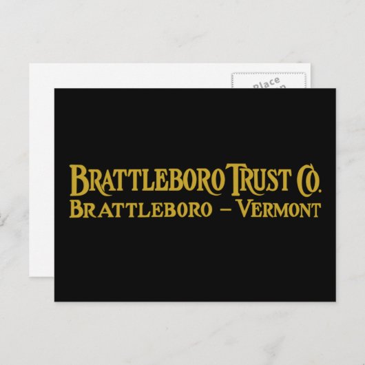 Brattleboro Trust Co., 1918 Logo Postcard Postkarte (Vorne/Hinten)