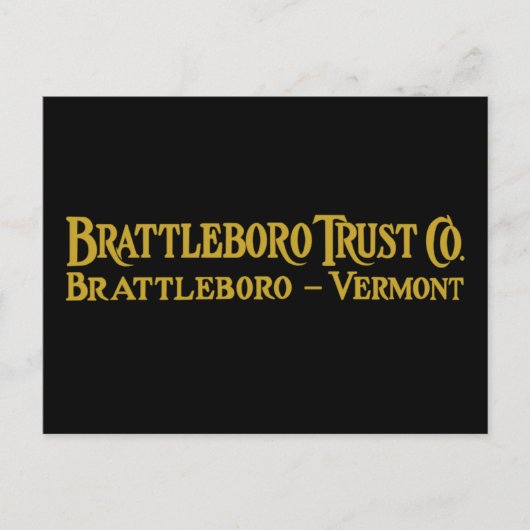 Brattleboro Trust Co., 1918 Logo Postcard Postkarte (Vorderseite)