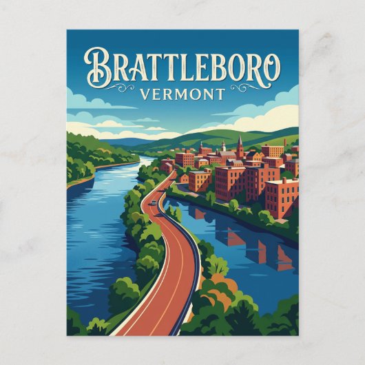Brattleboro USA Postkarte (Vorderseite)