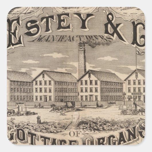 Brattleboro Vermont Quadratischer Aufkleber (Vorderseite)