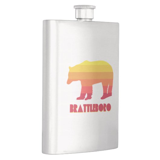 Brattleboro Vermont Rainbow Bear Flachmann (Rechts)