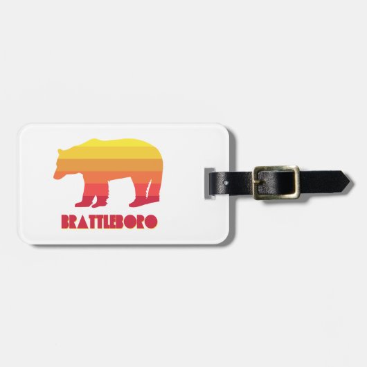 Brattleboro Vermont Rainbow Bear Gepäckanhänger (Vorderseite horizontal)