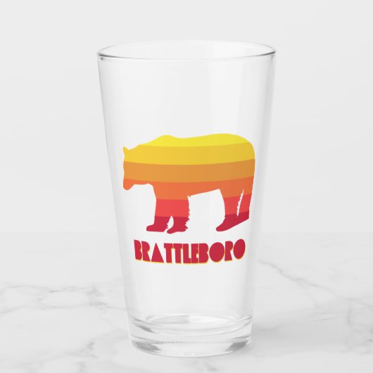 Brattleboro Vermont Rainbow Bear Glas (Vorderseite)