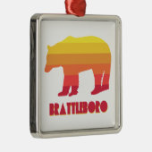 Brattleboro Vermont Rainbow Bear Ornament Aus Metall (Rechts)