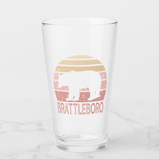 Brattleboro Vermont Retro Bär Glas (Vorderseite)