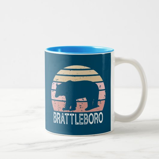 Brattleboro Vermont Retro Bär Zweifarbige Tasse (Rechts)