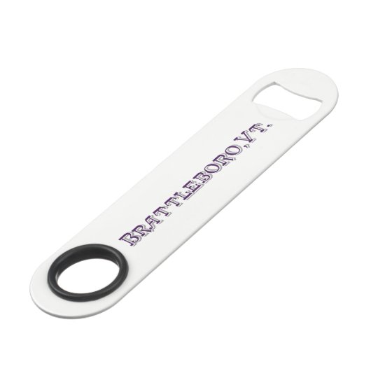 Brattleboro, VT 1886 Logoöffner Speedflaschenöffner (Vorderseite Schrägansicht)