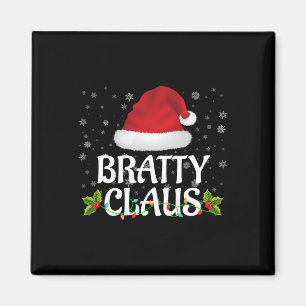 Bratty Claus Christmas Lights Santa Pajama Familie Magnet