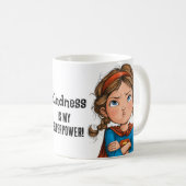 Bratty Superhero Girl Cartoon Kaffeetasse (VorderseiteRechts)