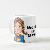 Bratty Superhero Girl Cartoon Kaffeetasse (Vorderseite Links)
