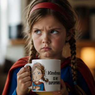 Bratty Superhero Girl Cartoon Kaffeetasse