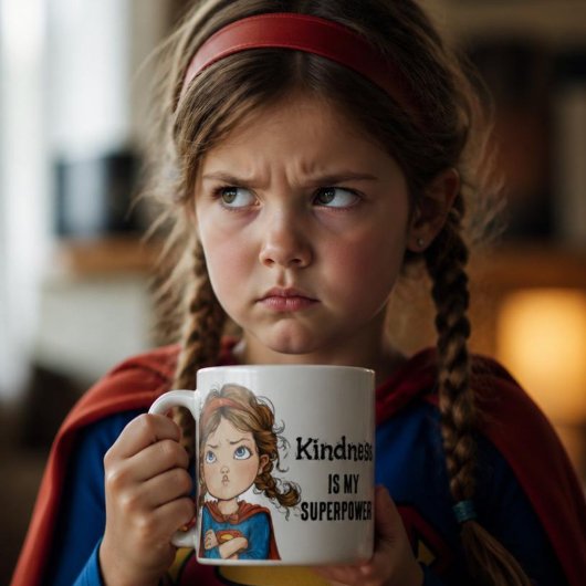 Bratty Superhero Girl Cartoon Kaffeetasse