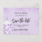 Bratviolett-Kleid Party Save the Date Karte (Vorderseite)