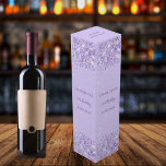 Bratviolett Konfetti Party Weinbox<br><div class="desc">Ein trendiger violetter Hintergrund. Mit Konfetti dekoriert. Personalisieren Sie den Namen,  das Alter und das Datum und fügen Sie ihn hinzu.</div>