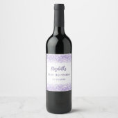 Bratviolett-Konfetti Party Weinetikett (Vorderseite)