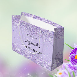 Bratviolett-Lavendel-Glitzern Große Geschenktüte
