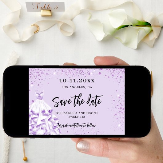 Bratviolett-Party Save the Date