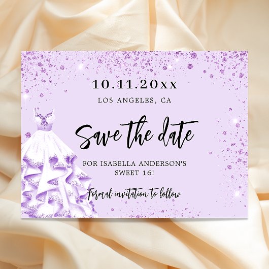 Bratviolett-Party Save the Date