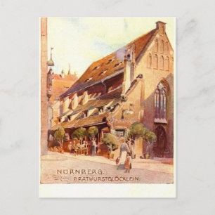 Bratwurstglöcklein, Nürnberg Deutschland 1910 Vint Postkarte