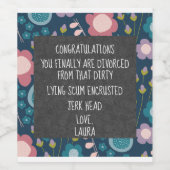 Brauch der Scheidungsfeier Weinetikett (Einzelnes Label)