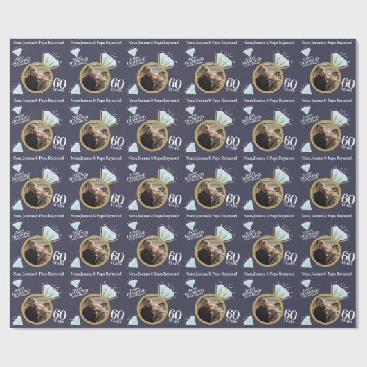 Brauch des 60. Diamant-Ehering-Fotos Geschenkpapier (Flach)