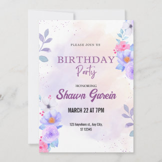 Brauch Floral Geburtstag Einladung