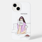 Brauch, Mädchen trinken Kaffee, Skizze, Case-Mate iPhone Hülle (Rückseite)