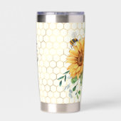 Brauch von Sonnenblumen und Bienen Thermobecher (Rückseite)