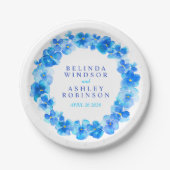 Brauchblaue Wasserfarbenkraste Pappteller (Vorderseite)