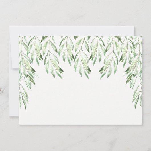 Brauchdusche aus Olivenzweig Einladung (Rückseite)