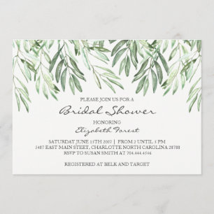 Brauchdusche aus Olivenzweig Einladung