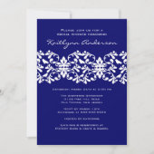 Brauchdusche für Marine und White Damask Einladung (Vorderseite)