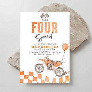 Brauche Four Speed Dirt Bike 4. Geburtstag Einladung