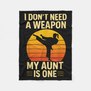 Brauche keine Waffe Tante Taekwondo ist eine Retro Fleecedecke