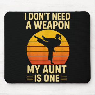 Brauche keine Waffe Tante Taekwondo ist eine Retro Mousepad