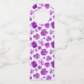 Brauche lila Pansy-Aquarell Flaschenanhänger (Rückseite)