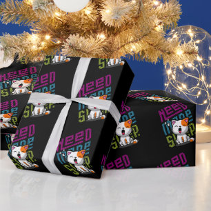 Brauche mehr Schlaf Lustiger Katzen-Cute-Gähnen- Geschenkpapier